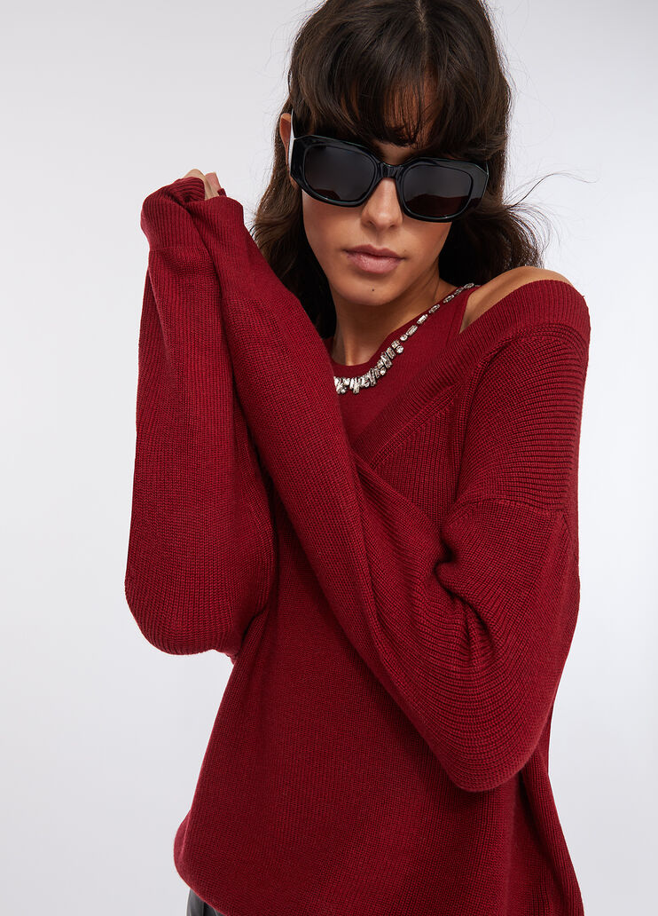 Maglione con ricami gioiello rosso Liu Jo - medium