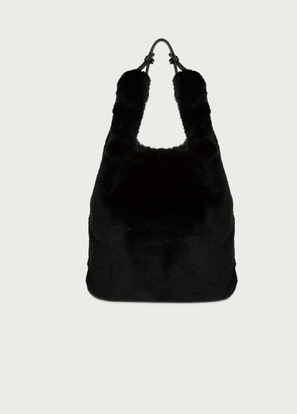 black fur shoulder bag