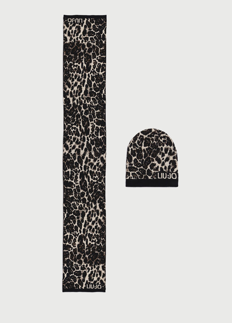 Комплект из шарфа и шапки с анималистическим принтом Анималистический Liu Jo - large image number 0