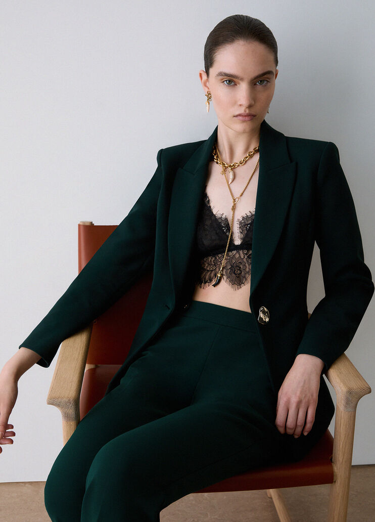 Blazer with button jewel dark green Liu Jo - medium