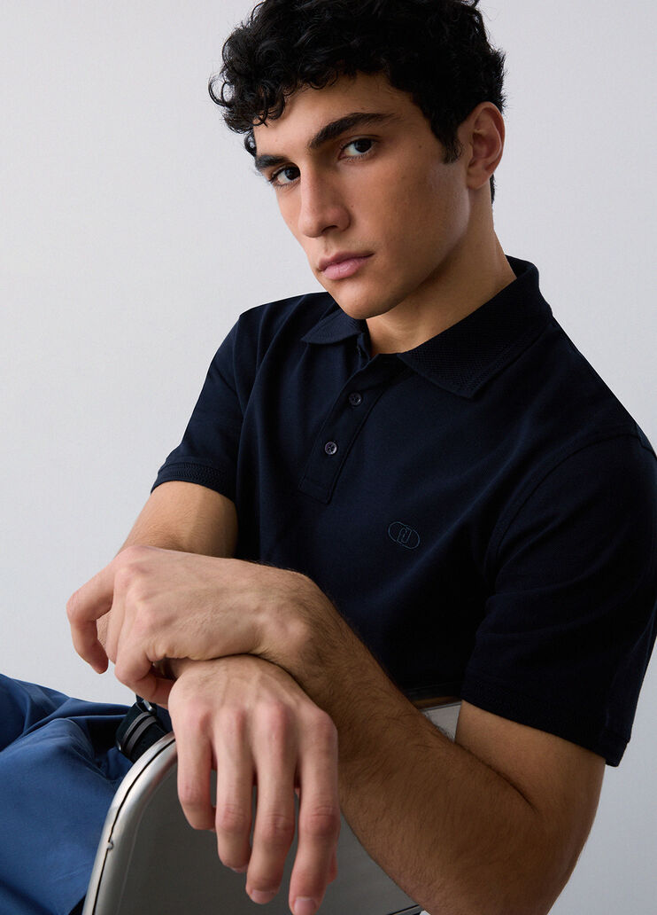 Poloshirt aus Piqu&eacute; Dunkelblau Liu Jo - medium