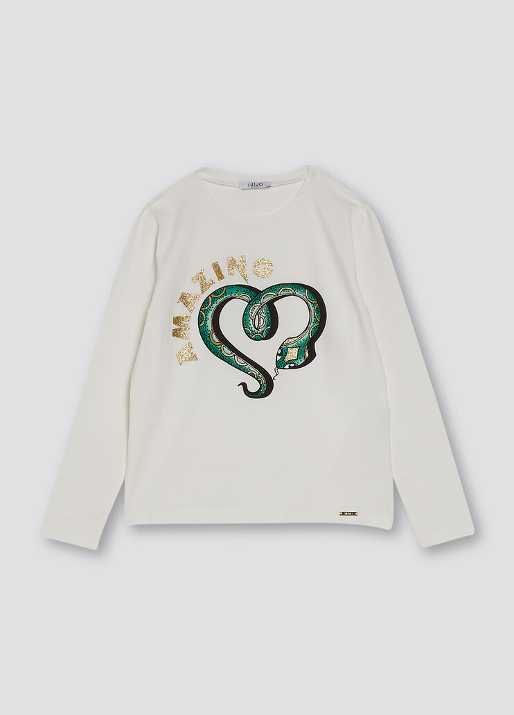 Weißes T-Shirt mit Print Weiß/Schlange Liu Jo - large image number 0