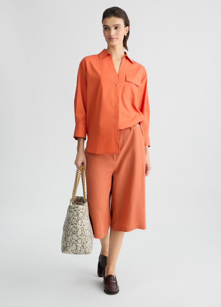 Linen blend Bermuda shorts terracotta Liu Jo - medium Linen blend Bermuda shorts terracotta Liu Jo - medium