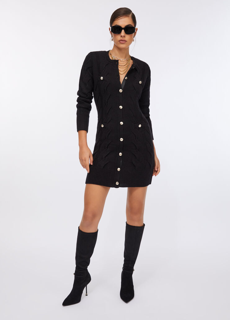Cable knit wool dress black Liu Jo - medium