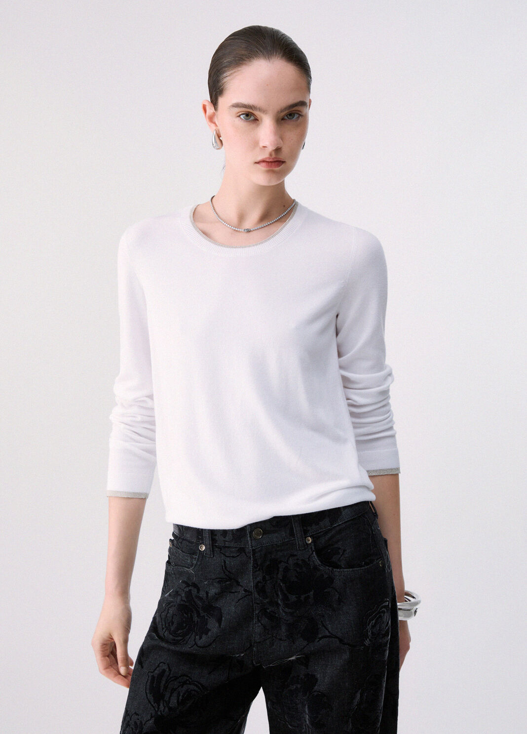 Knit with profili Lurex&reg; white wool Liu Jo - large image number 0