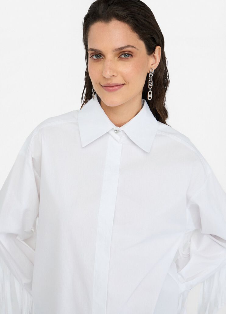 Camisa de popelina con flecos blanco Liu Jo - large image number 2 Camisa de popelina con flecos blanco Liu Jo - large image number 2