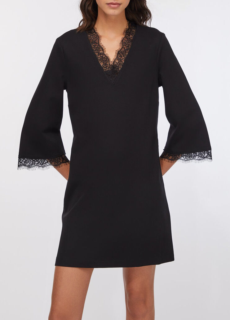 Short dress with details in lace black Liu Jo - medium