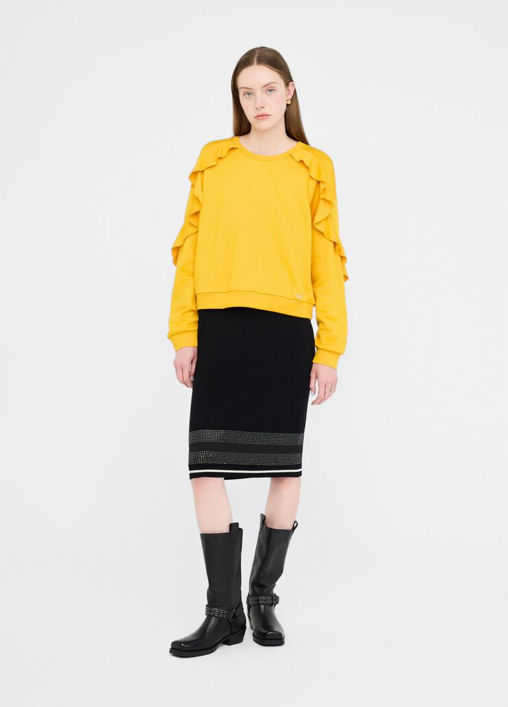 Sweatshirt with ruching dark gold Liu Jo - large image number 5 Sweatshirt with ruching dark gold Liu Jo - large image number 5