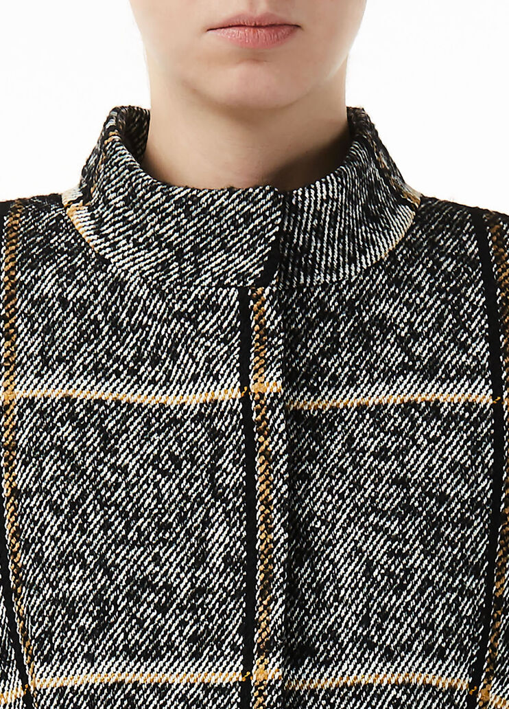 Tartan coat with faux fur collar Black Liu Jo - large image number 2