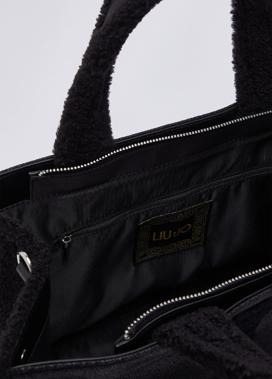Large tote bag with logo black Liu Jo - large image number 5