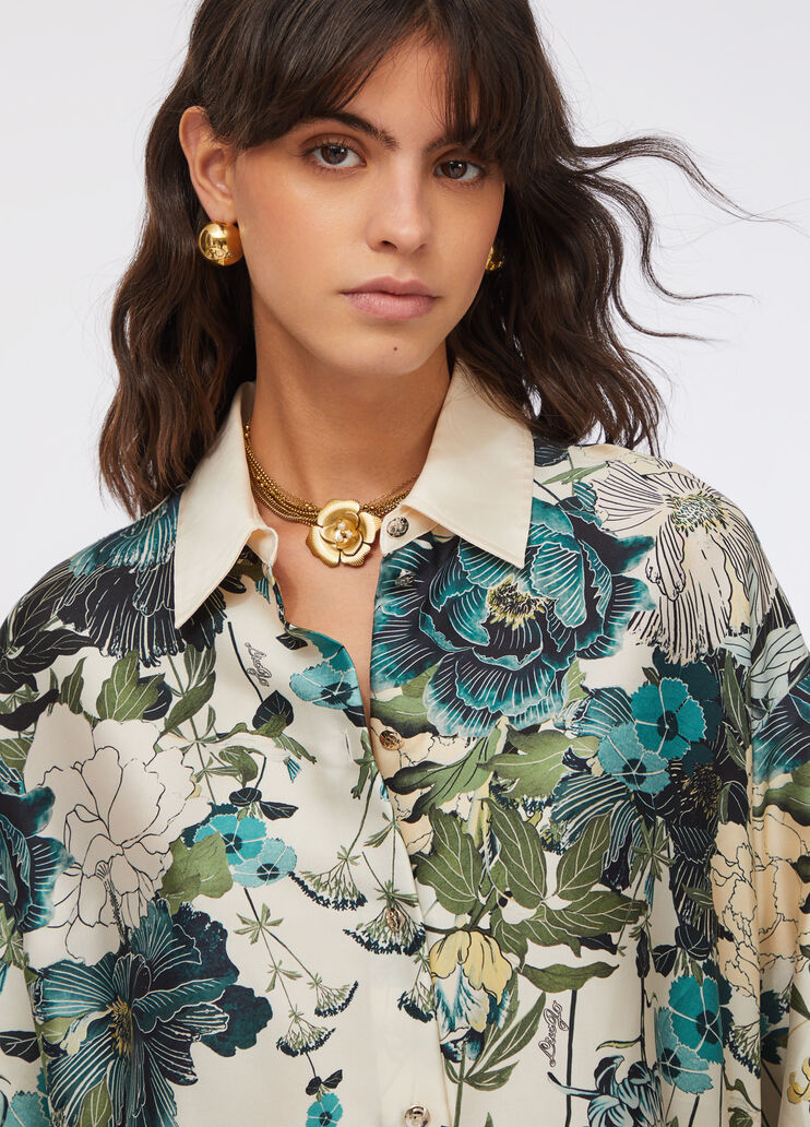 Printed twill shirt milk white Liu Jo - large image number 3