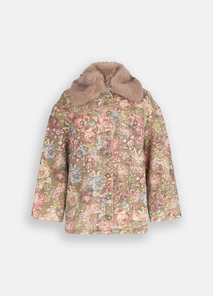 Faux fur jacket with collar sanderson print Liu Jo - large image number 6