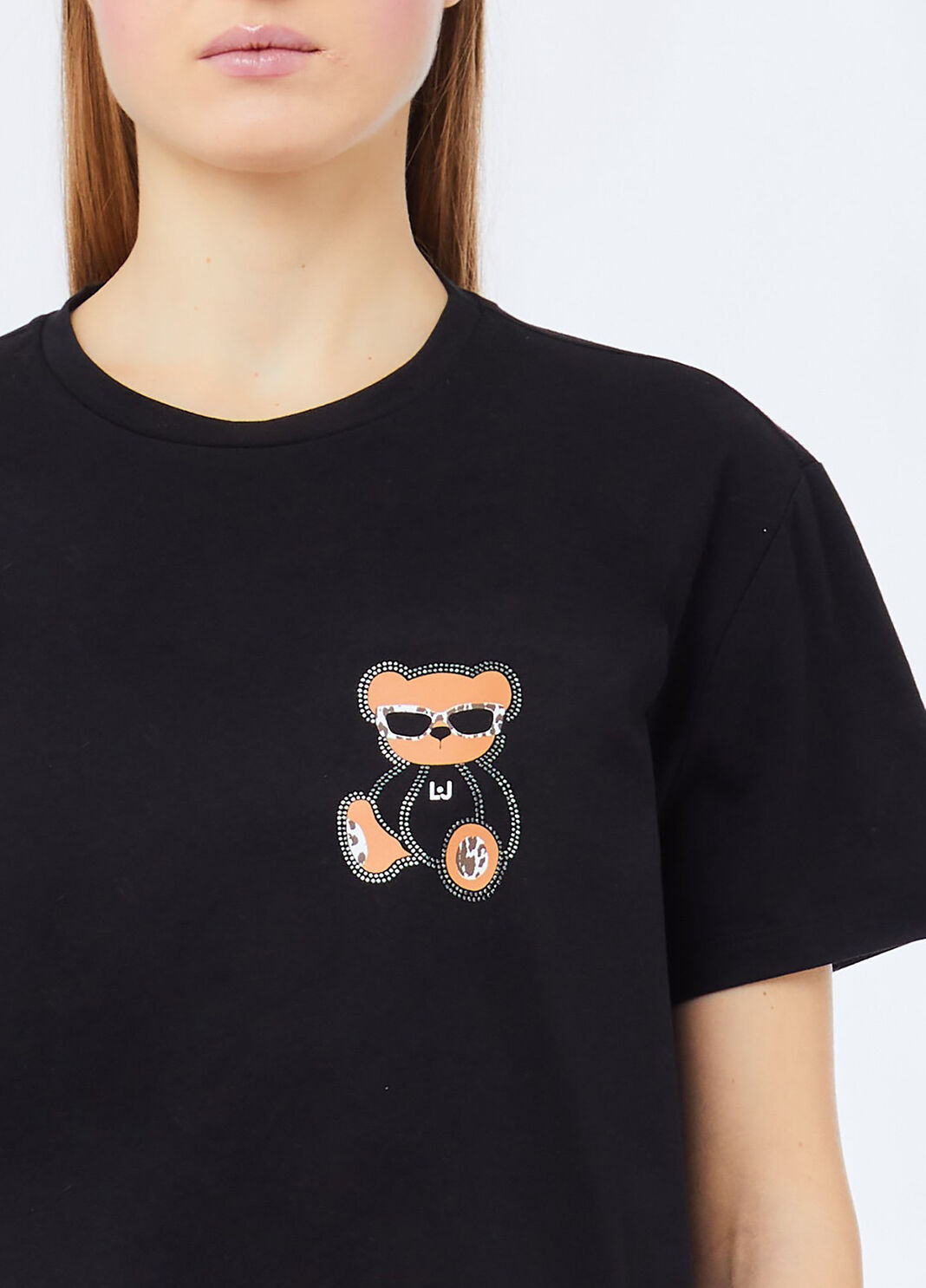 T-Shirt mit Stickerei und Strass Schwarz Liu Jo - large image number 2