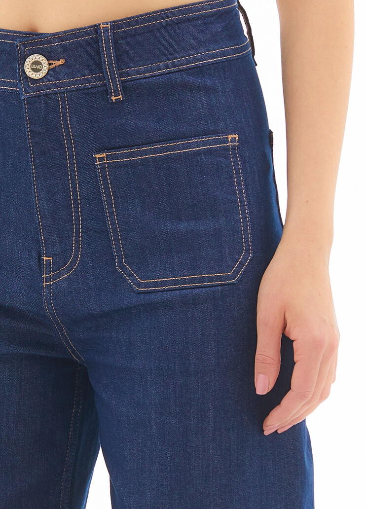 Palazzo trousers with pockets classic blue wash Liu Jo - large image number 2