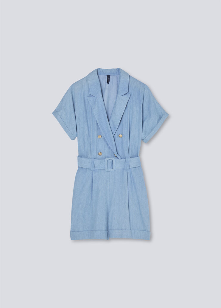 Short light denim jumpsuit light denim Liu Jo - large image number 4 Short light denim jumpsuit light denim Liu Jo - large image number 4