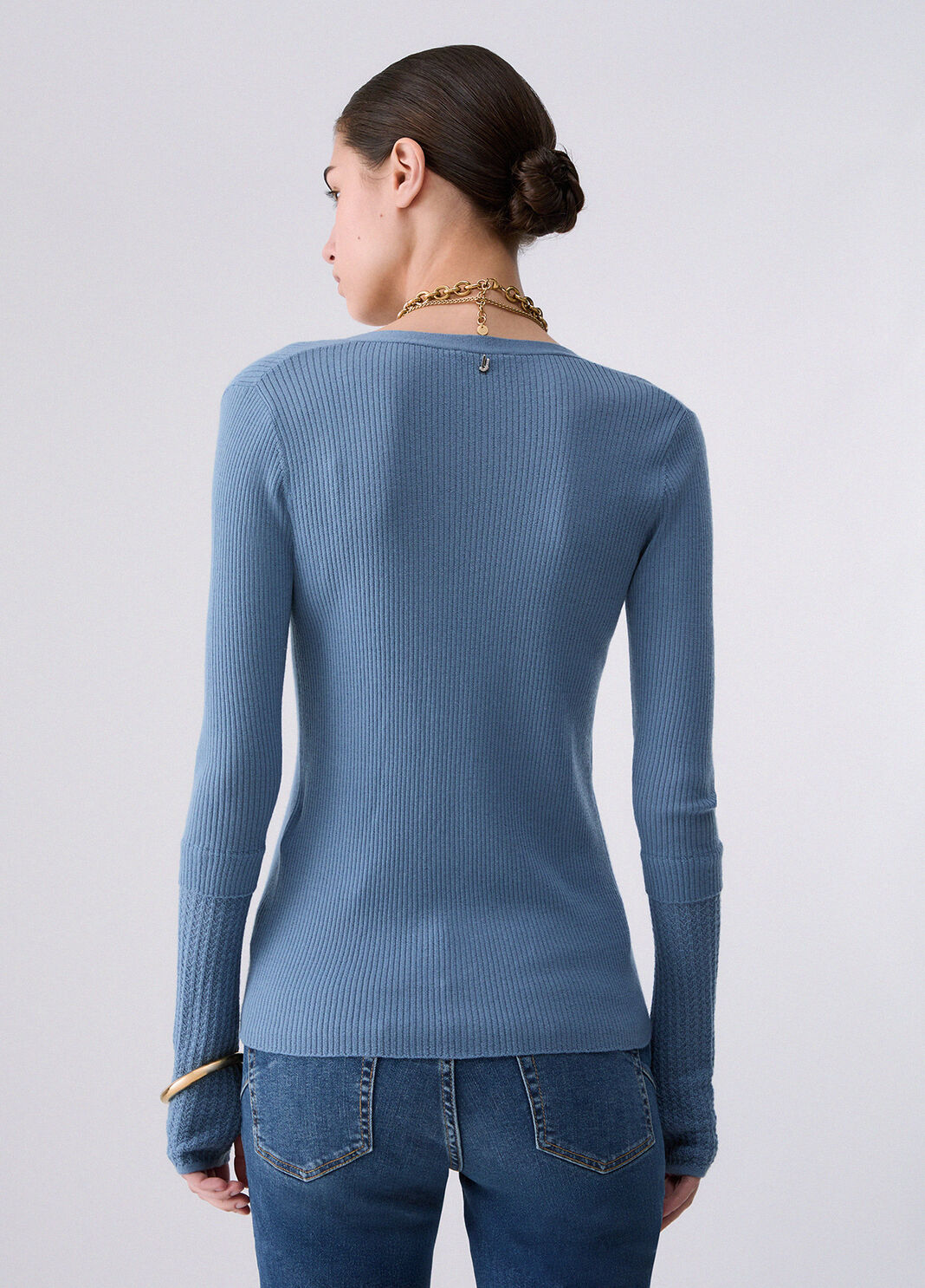 Cardigan aus rein Wolle azurblau Liu Jo - large image number 1