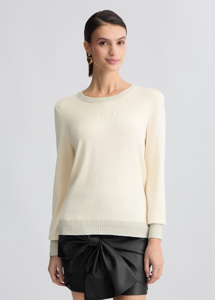 Jumper with logo white Liu Jo - medium Jumper with logo white Liu Jo - medium