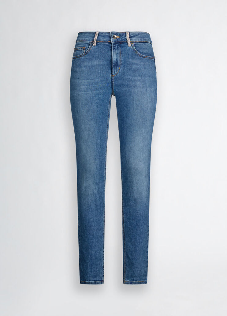 Blue skinny jeans with rhinestones dark denim Liu Jo - large image number 6 Blue skinny jeans with rhinestones dark denim Liu Jo - large image number 6