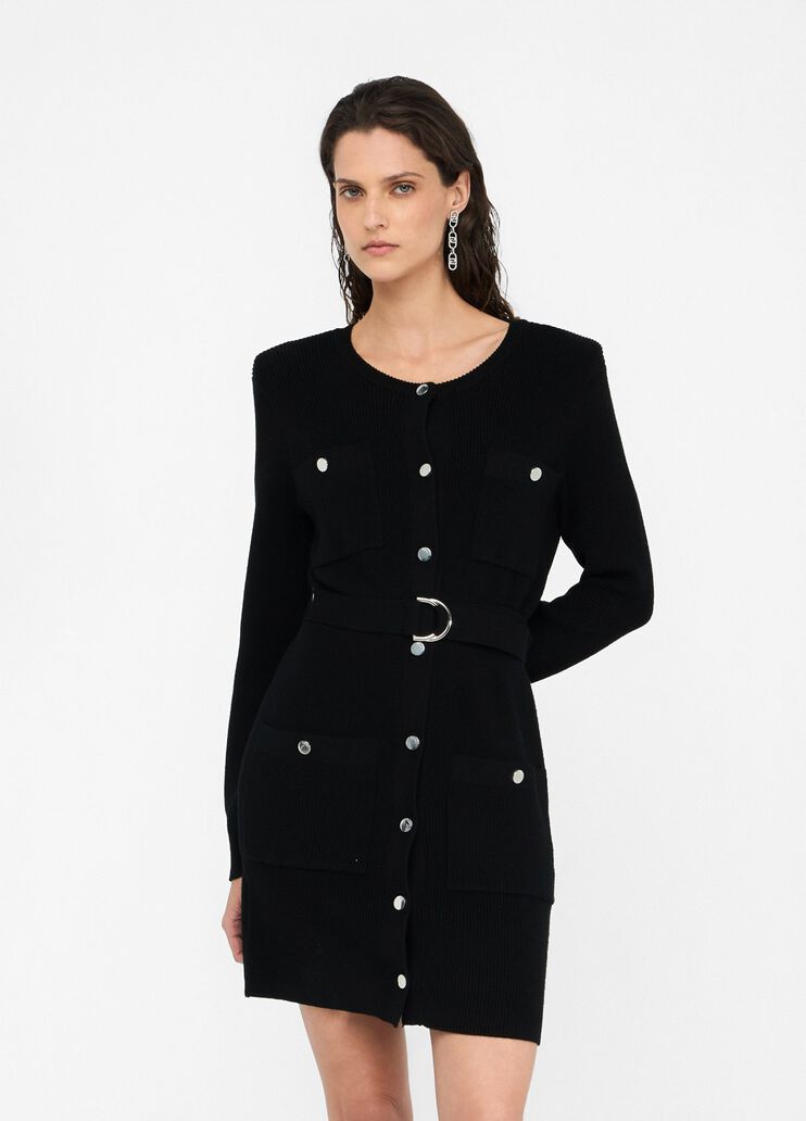 Vestido de punto con tirantes acolchados negro Liu Jo - large image number 0 Vestido de punto con tirantes acolchados negro Liu Jo - large image number 0