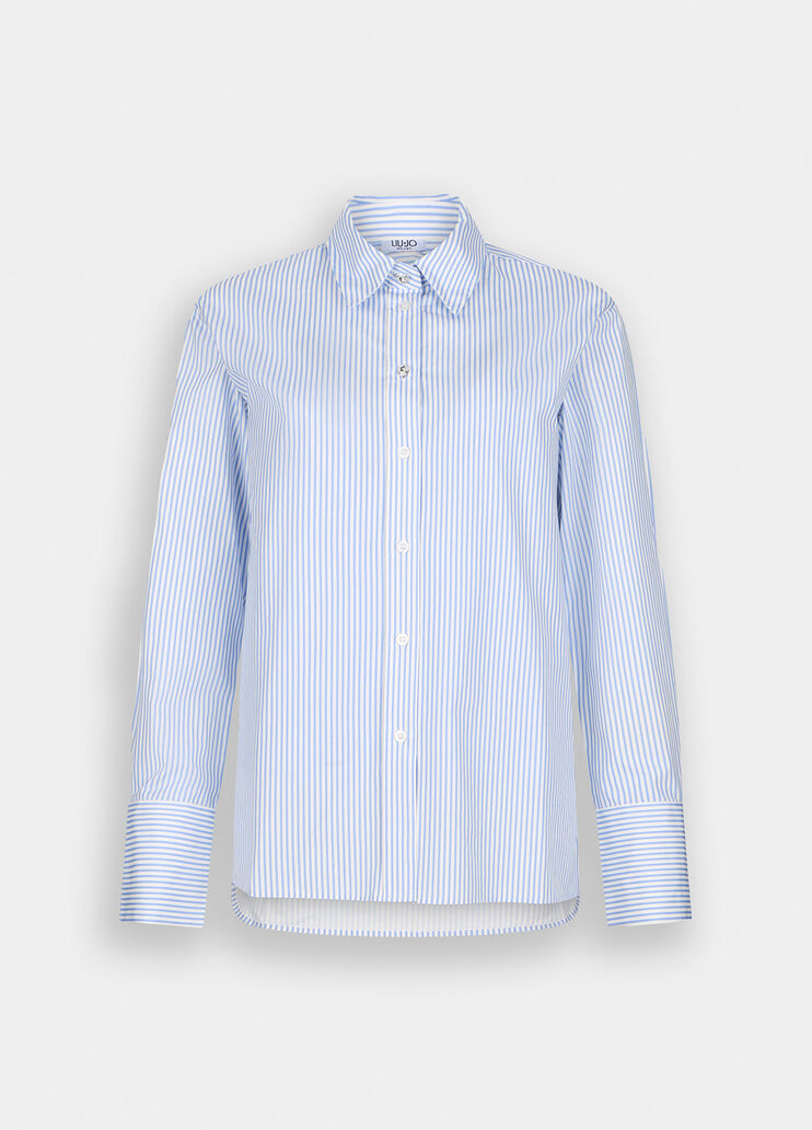 Полосатая рубашка из хлопка с топом  Liu Jo - large image number 4