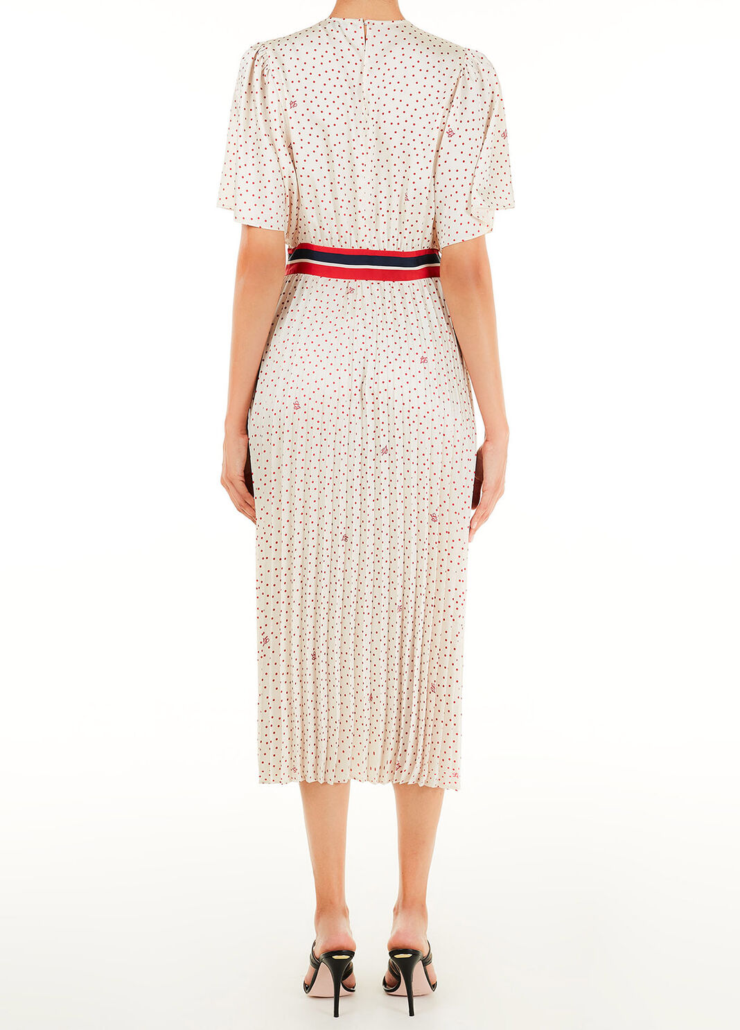 Pleated midi dress Light pink with polka-dots Liu Jo - large image number 1