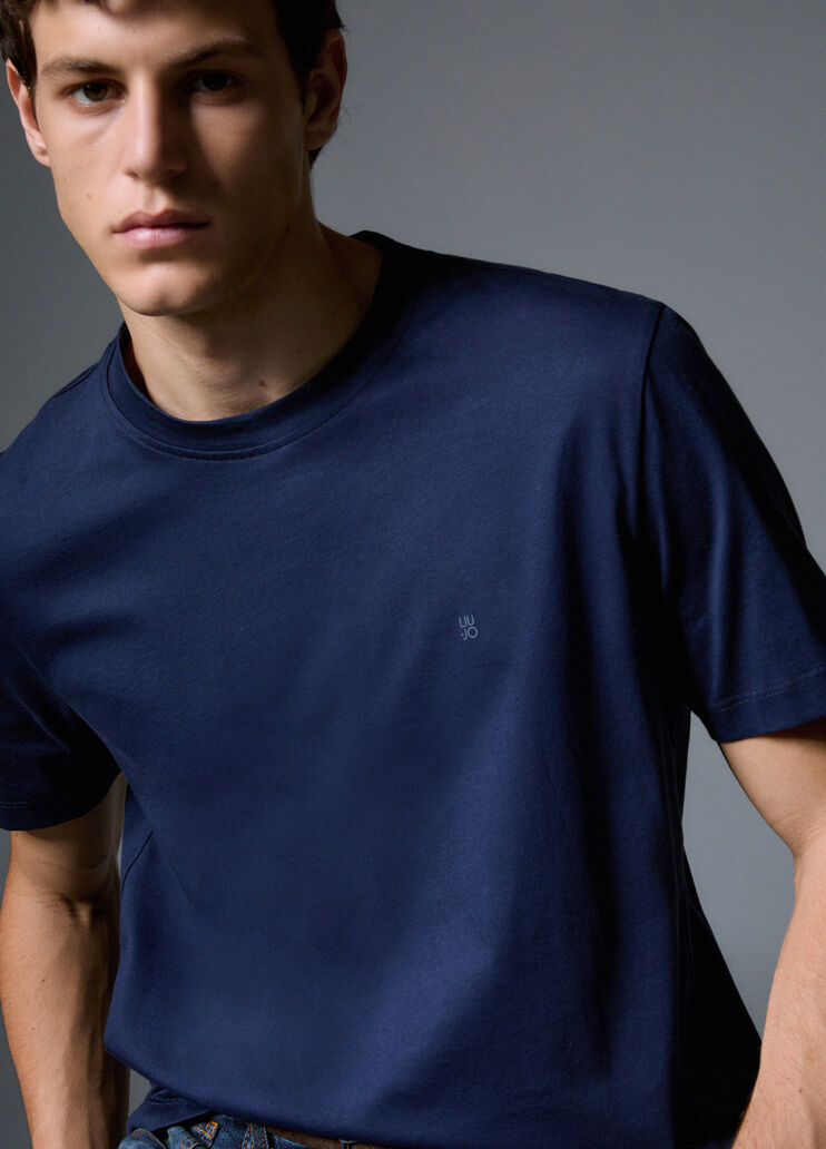 Embroidered Logo T-shirt navy blue Liu Jo - medium