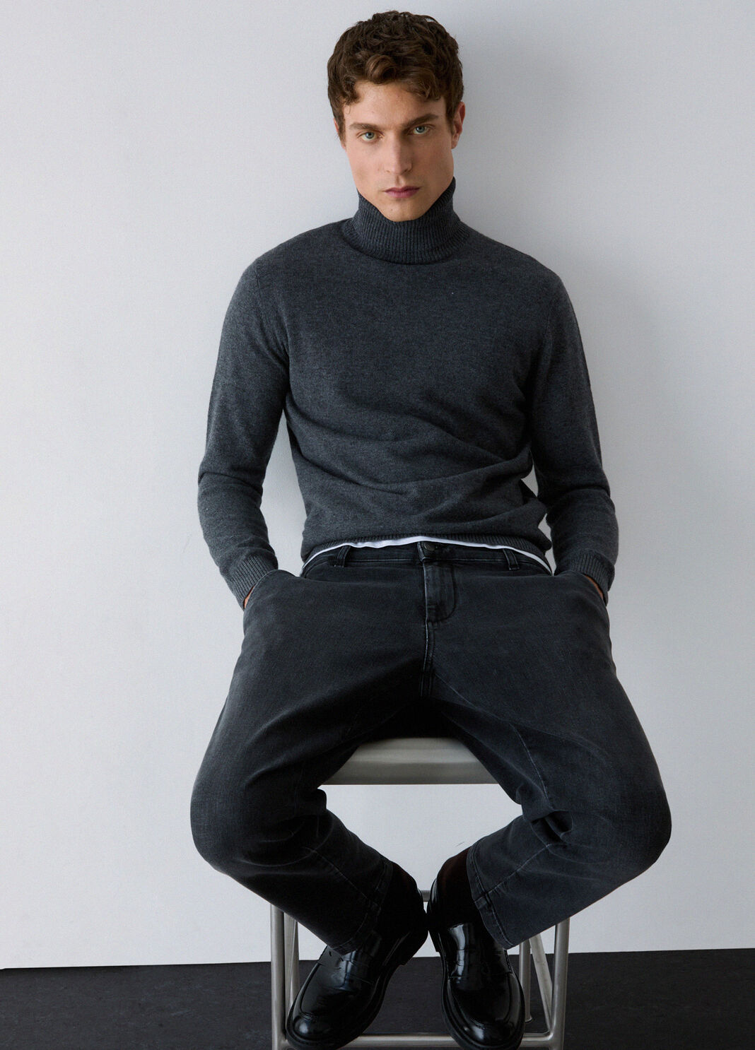 Turtleneck in wool and cashmere dark grey Liu Jo - large image number 3