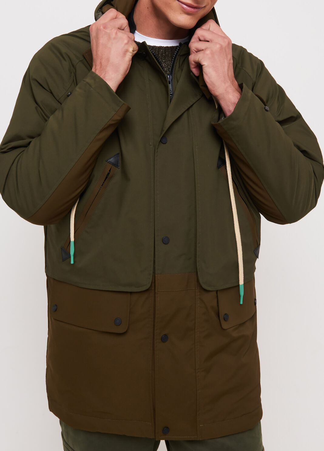 Padded parka with removable hood military green Liu Jo - large image number 0