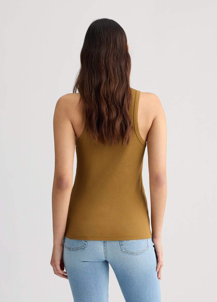 Cotton top with logo caramel Liu Jo - large image number 1 Cotton top with logo caramel Liu Jo - large image number 1