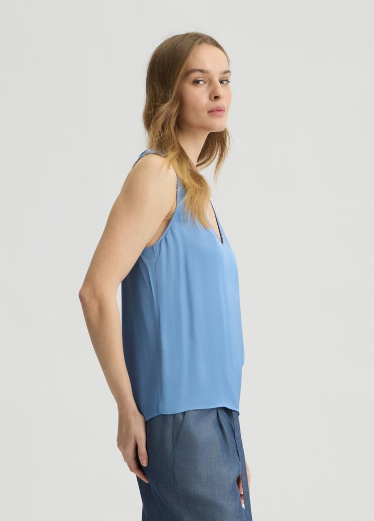 Satin top light blue Liu Jo - large image number 3 Satin top light blue Liu Jo - large image number 3