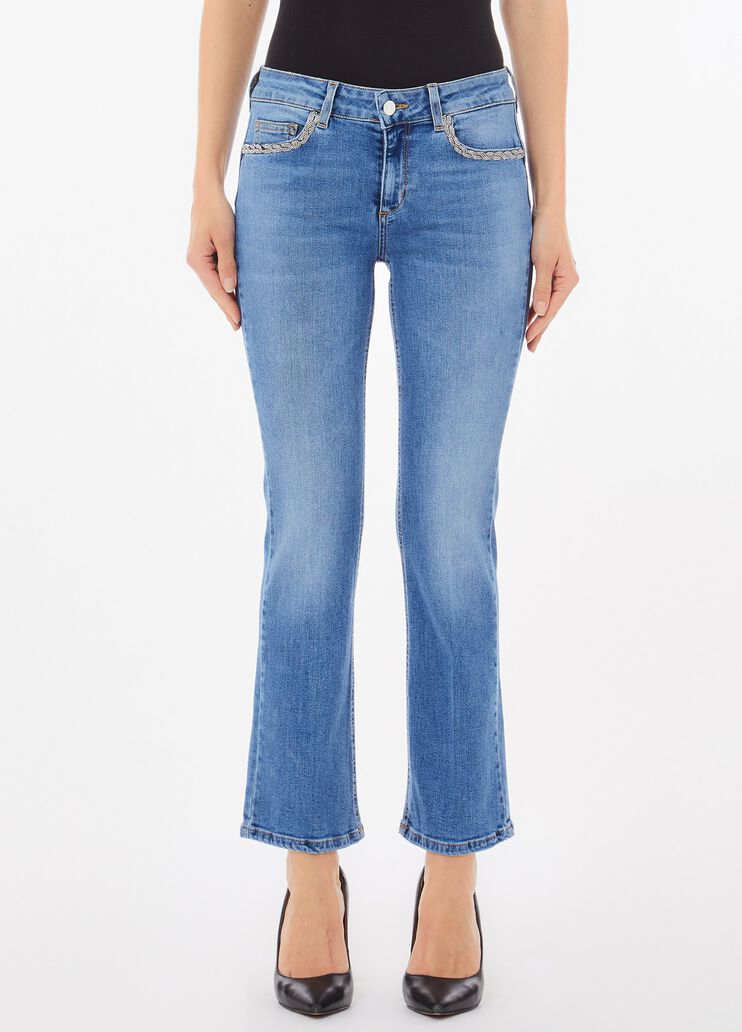 Vaqueros bootcut con strass denim azul claro Liu Jo - medium