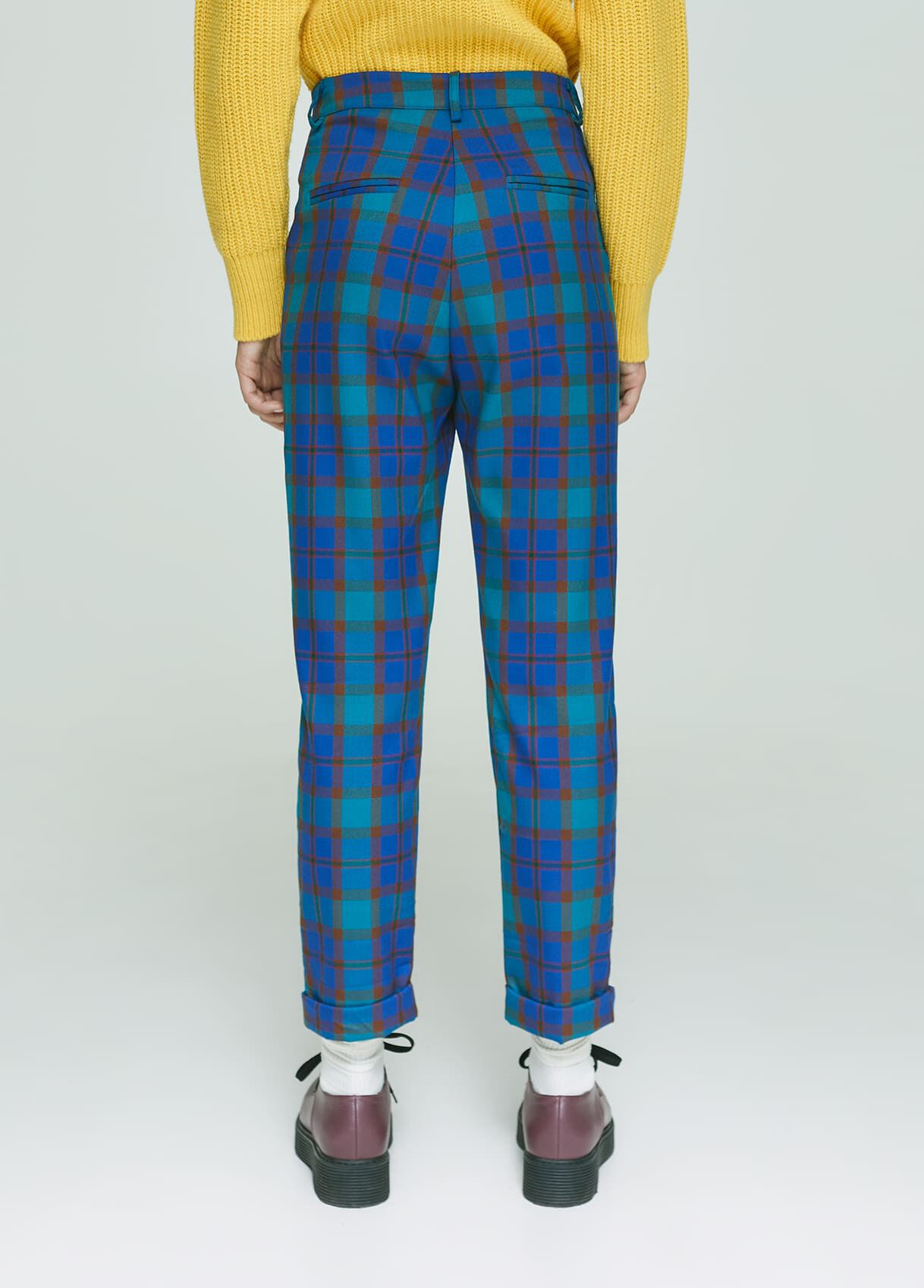 yellow check trousers