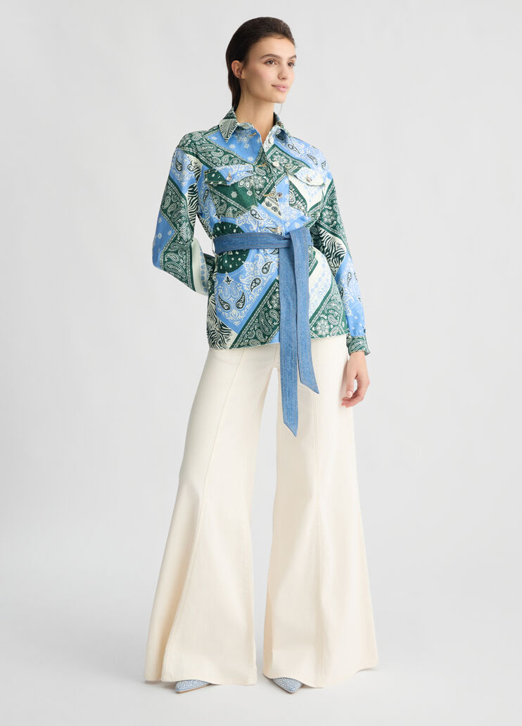 High-waisted super-flared jeans white wool Liu Jo - large image number 5