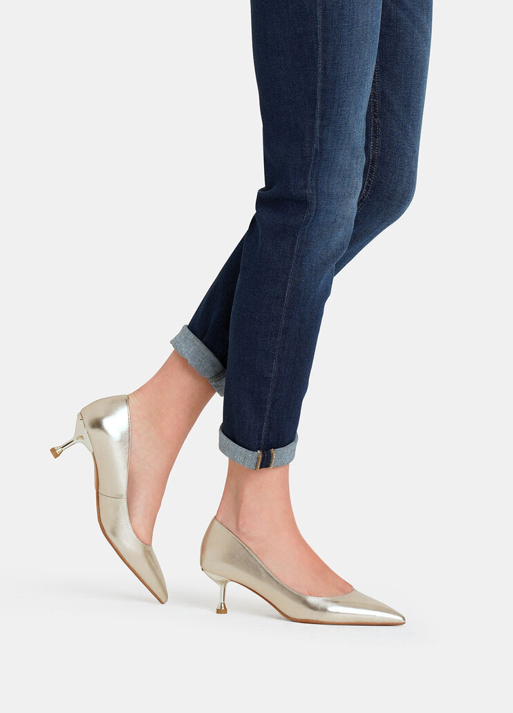 Low-heeled metallic court shoes light gold Liu Jo - medium Low-heeled metallic court shoes light gold Liu Jo - medium