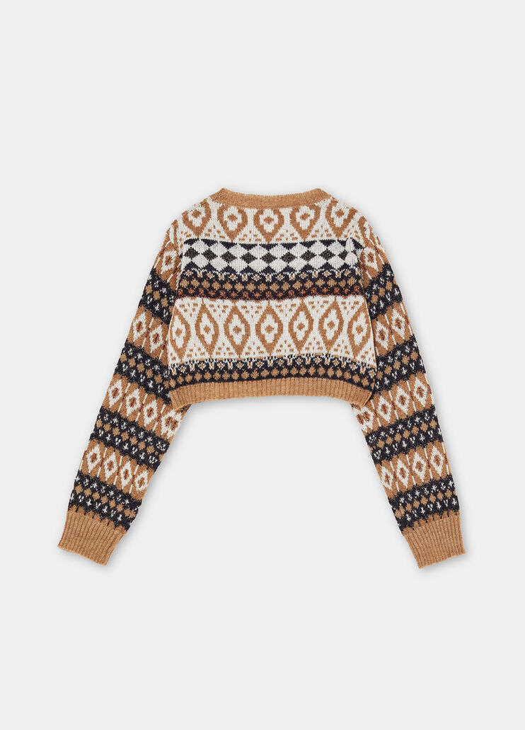 Jersey de alpaca jacquard beige Liu Jo - large image number 3 Jersey de alpaca jacquard beige Liu Jo - large image number 3