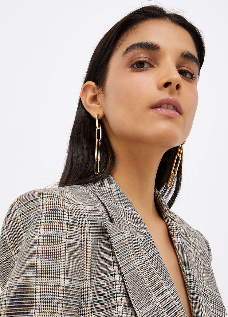 Blazer dal taglio maschile cammello/check Liu Jo - large image number 2 Blazer dal taglio maschile cammello/check Liu Jo - large image number 2