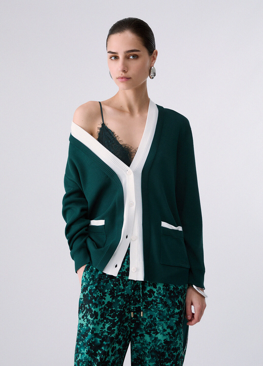 Cardigan two-tone green Liu Jo - large image number 0