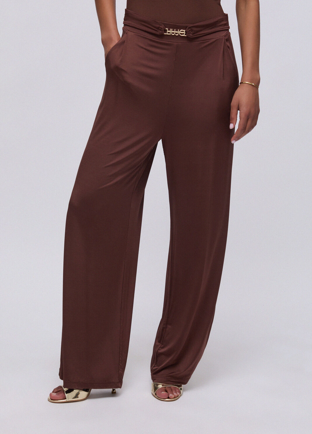 Hose aus gl&auml;nzendem Jersey Erde Liu Jo - large image number 0