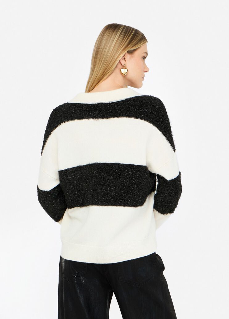 Striped wool polo white Liu Jo - large image number 1 Striped wool polo white Liu Jo - large image number 1