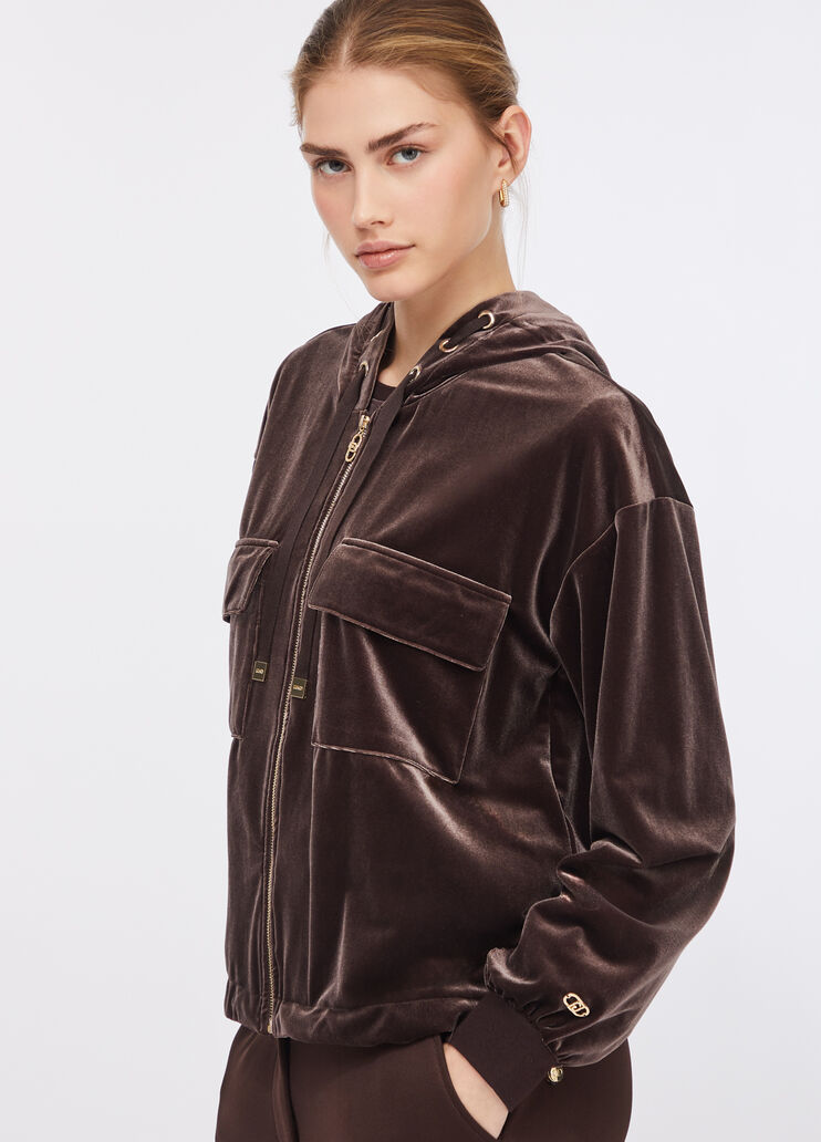 Chenille hoodie chocolate Liu Jo - large image number 3