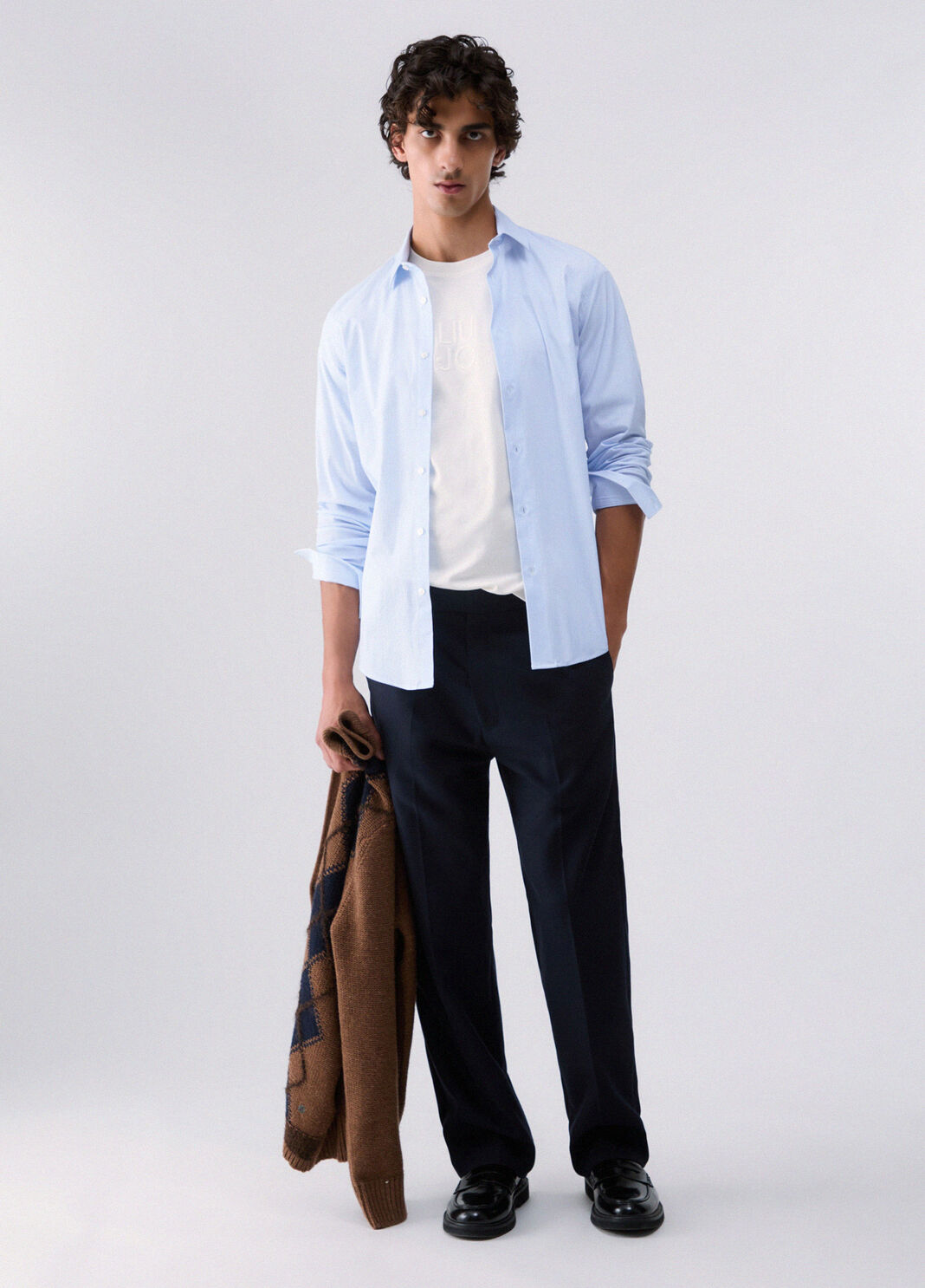 Pantalon coupe d&eacute;contract&eacute;e bleu fonc&eacute; Liu Jo - large image number 5