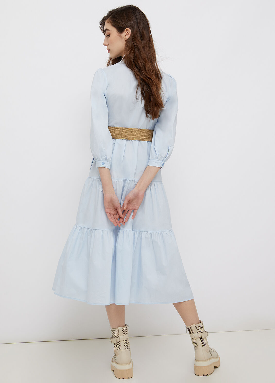 Poplin midi dress light blue Liu Jo - large image number 1