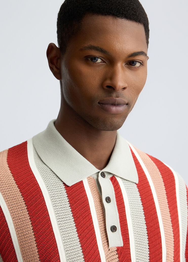 Striped knit polo shirt red Liu Jo - large image number 2 Striped knit polo shirt red Liu Jo - large image number 2
