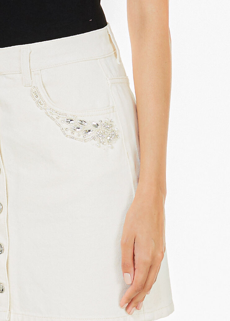 Minijupe avec broderies décoratives Lait d'amande Liu Jo - large image number 2