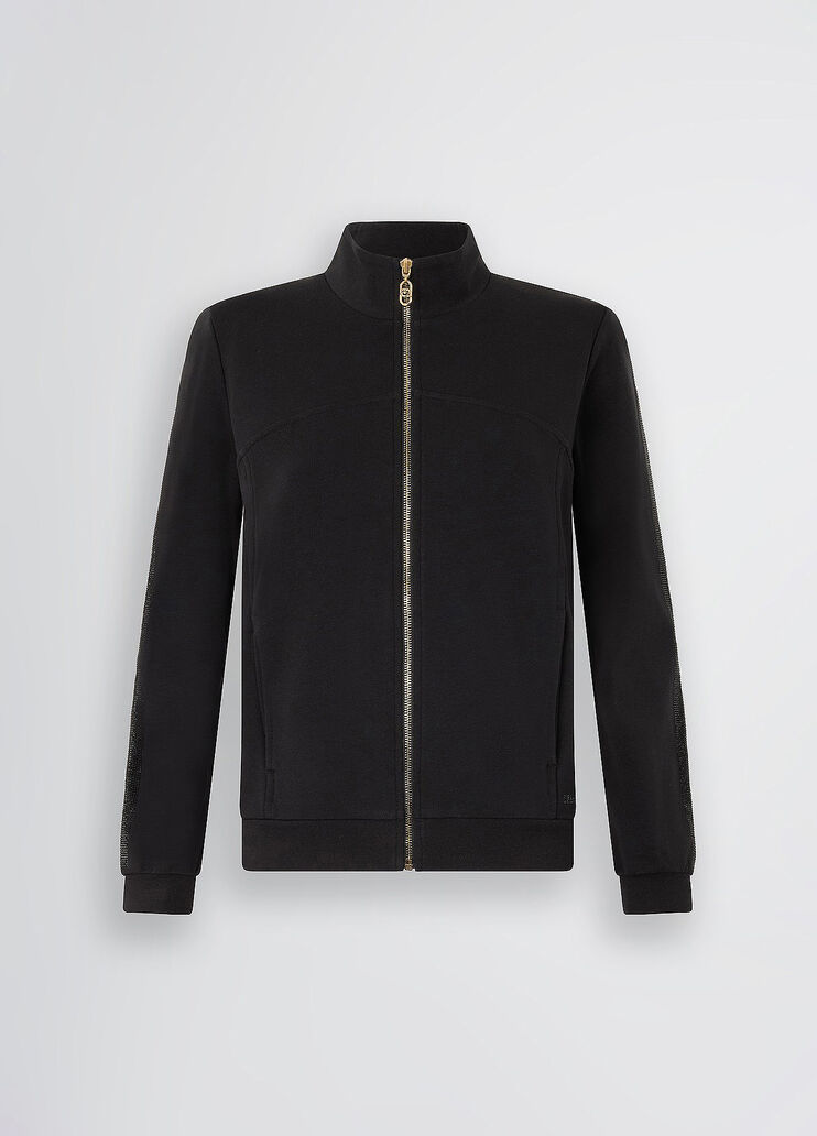 Cotton sweatshirt with rhinestones black Liu Jo - large image number 6 Cotton sweatshirt with rhinestones black Liu Jo - large image number 6