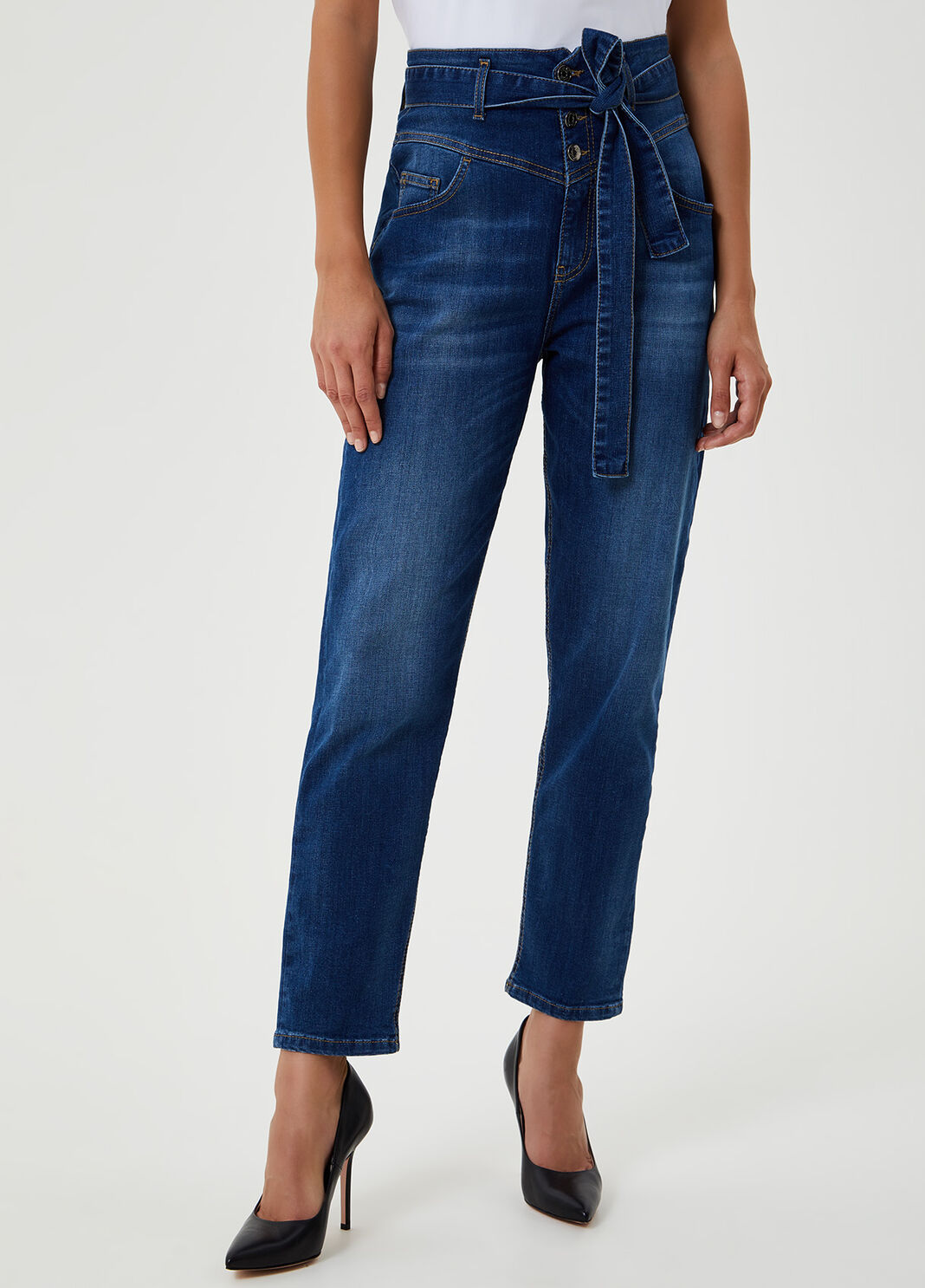 Carrot jeans with belt Blue Liu Jo - large image number 0