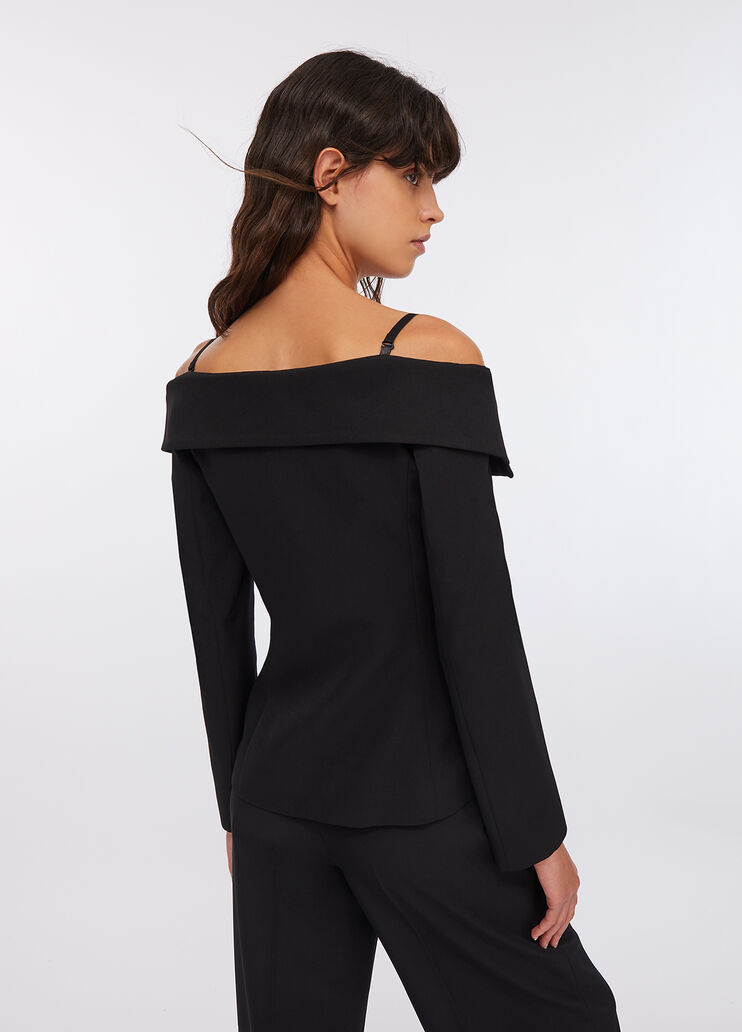 Off-the-shoulder jacket black Liu Jo - large image number 1 Off-the-shoulder jacket black Liu Jo - large image number 1