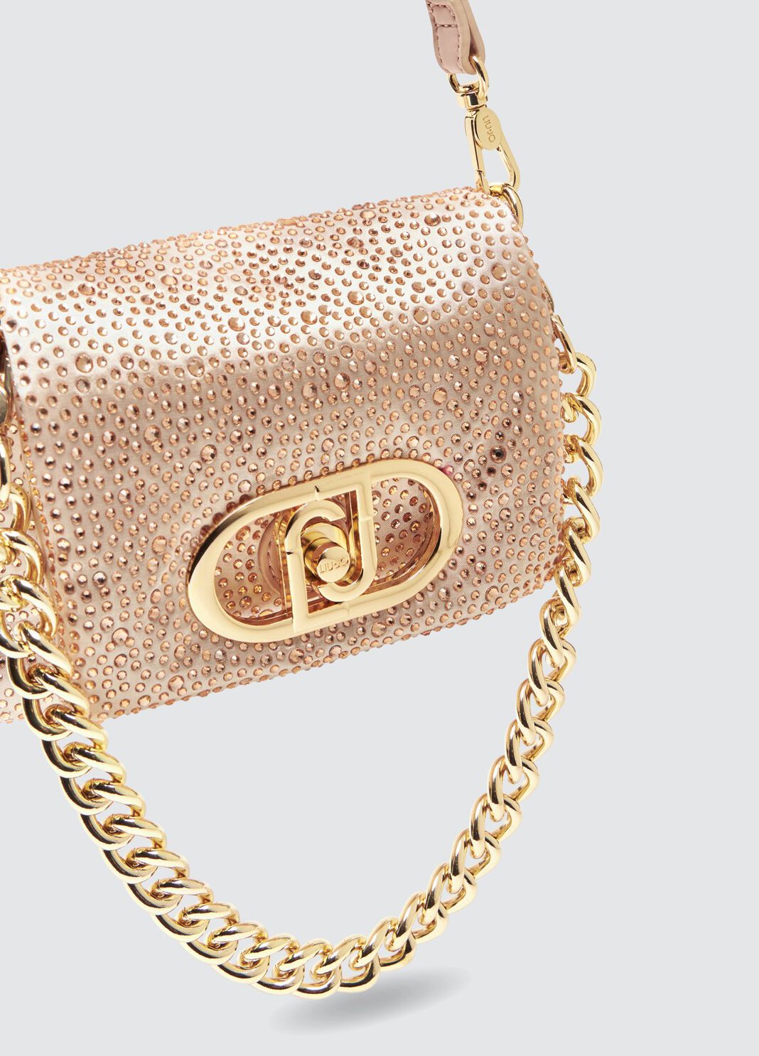Borsa LaPuffy piccola con strass rosa cipria Liu Jo - large image number 9