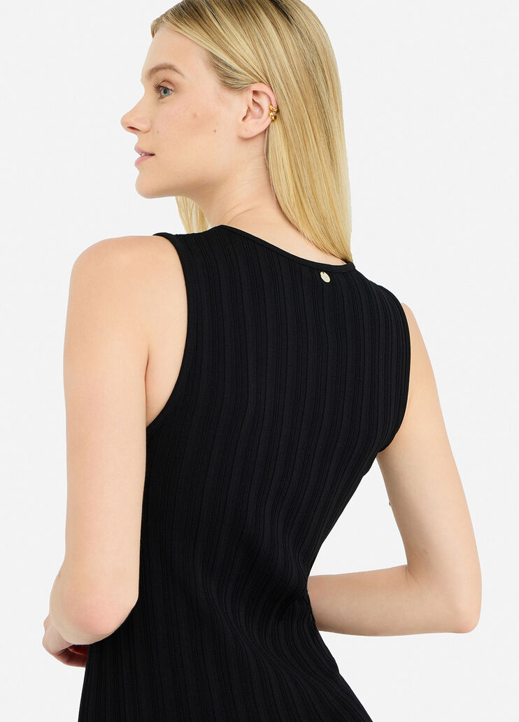 Long knit and poplin dress black Liu Jo - large image number 4 Long knit and poplin dress black Liu Jo - large image number 4