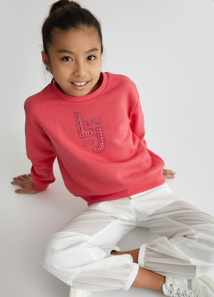 Sweatshirt with logo peach pink Liu Jo - medium Sweatshirt with logo peach pink Liu Jo - medium